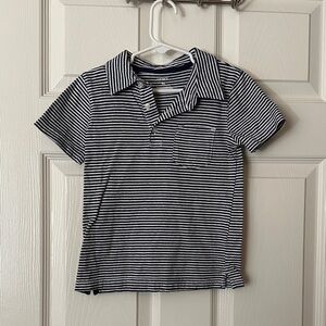 Classic Striped Kids Polo Shirt - Blue and White